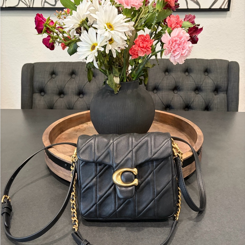 Black Quilted Leather Crossbody Bag